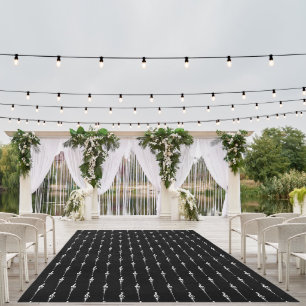 Music Motif Melting Treble Clef White and Black Outdoor Rug