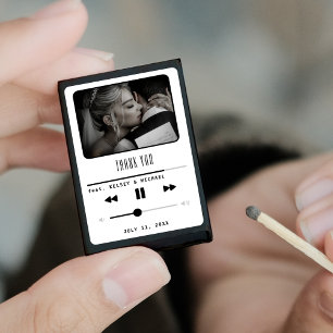 Music MP3 Player Wedding Photo White Matchboxes