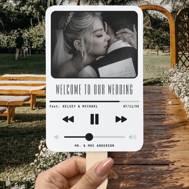 Music MP3 Player White Wedding Program Hand Fan (Music MP3 Player Wedding Program Hand Fan
)