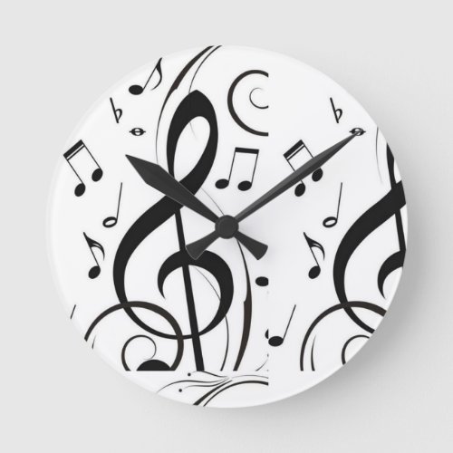 MUSIC MUSIC MUSIC ROUND CLOCK