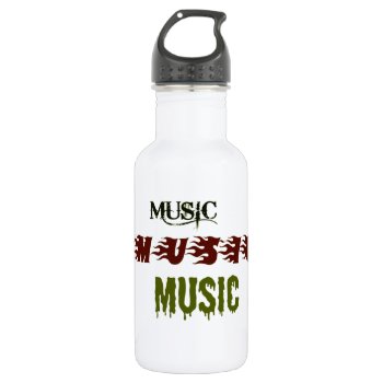 Music Music Music Water Bottle by Recipecard at Zazzle