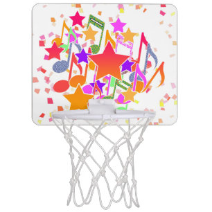 Music Music Music White Mini Basketball Hoop