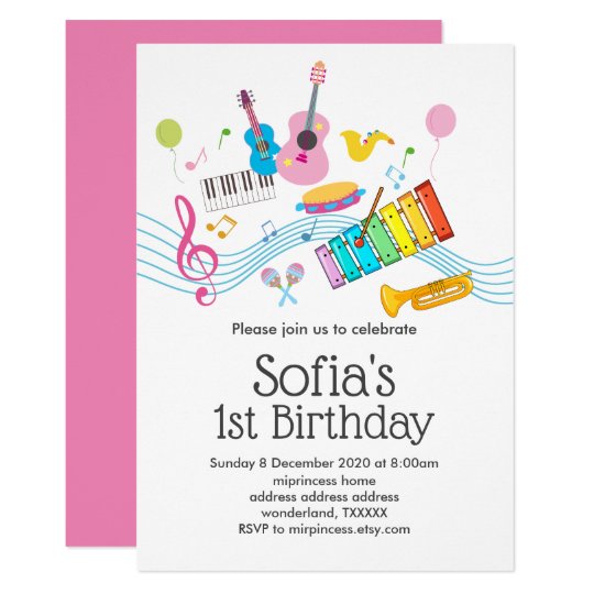 music, musical instruments drum kids singing invitation | Zazzle.com