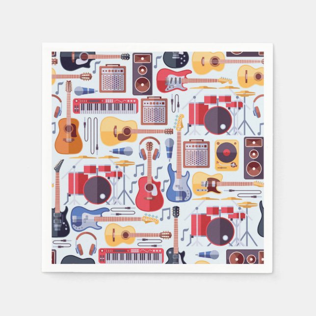 Music Musical Instruments Paper Napkins (Front)