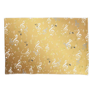 music, musical, note, white, melody, clef, sound, pillow case