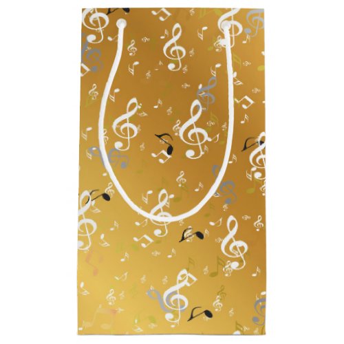 music musical note white melody clef sound small gift bag