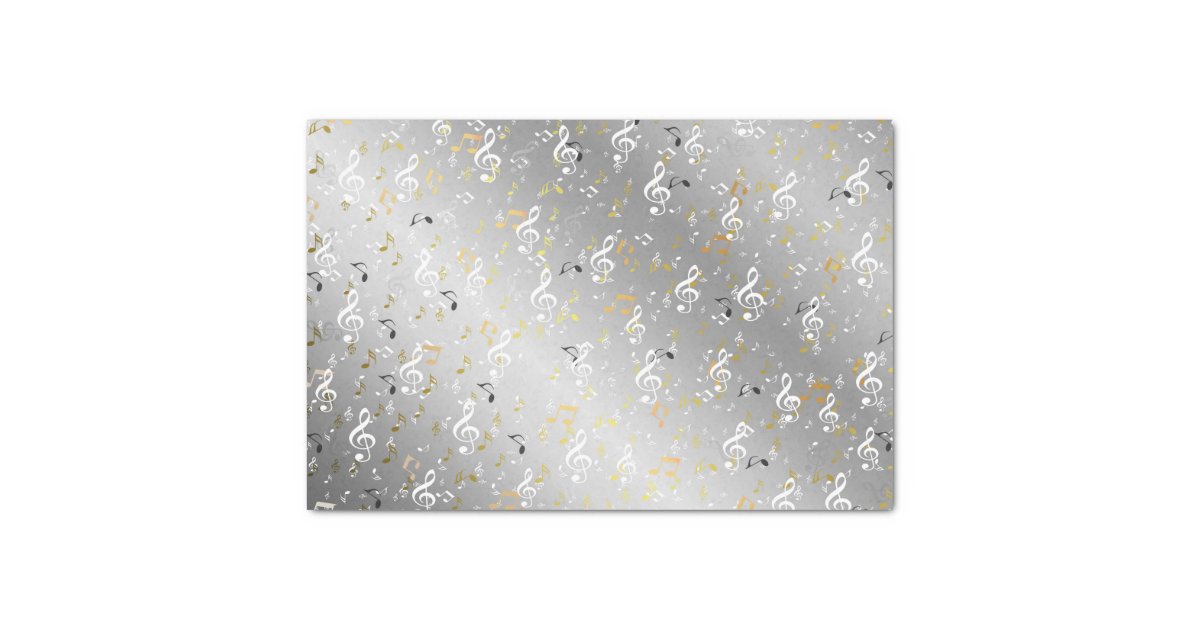 music, musical, note, white, melody, clef, sound, tissue paper Zazzle