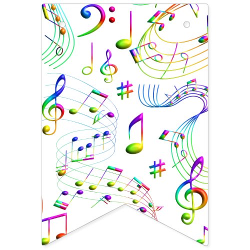 Music Musical Notes Colorful Bunting Flags