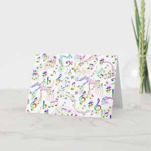 Music, Musical Notes, Colorful Card