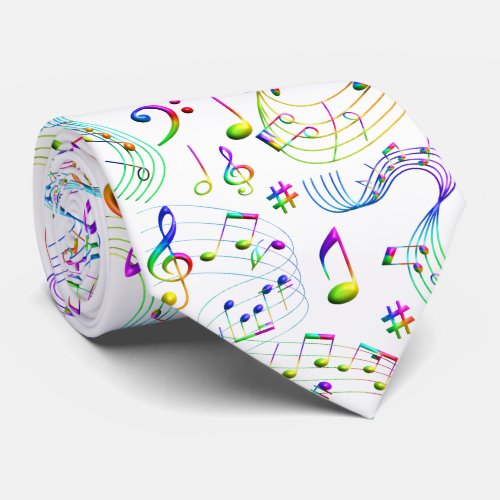 Music Musical Notes Colorful Neck Tie