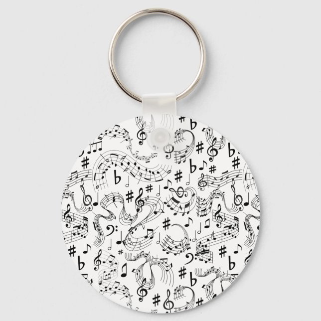 Music, Musical Notes Keychain (Front)