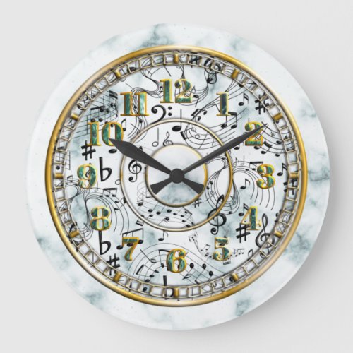 Music Musical Notes Large Clock