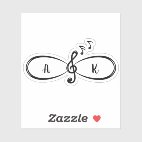 Music Musical Notes Love Infinity Symbol Custom Sticker