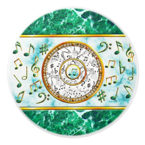 Music Musical Notes Marble Ceramic Knob