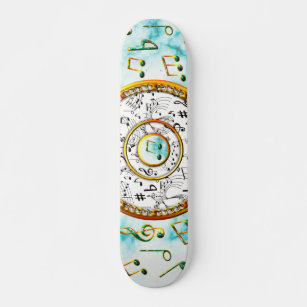 Music, Musical Notes, Marble Skateboard