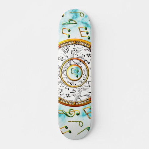 Music Musical Notes Marble Skateboard