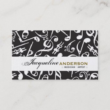 Music Musical Notes Pattern Artist Singing Song Business Card by fat_fa_tin at Zazzle