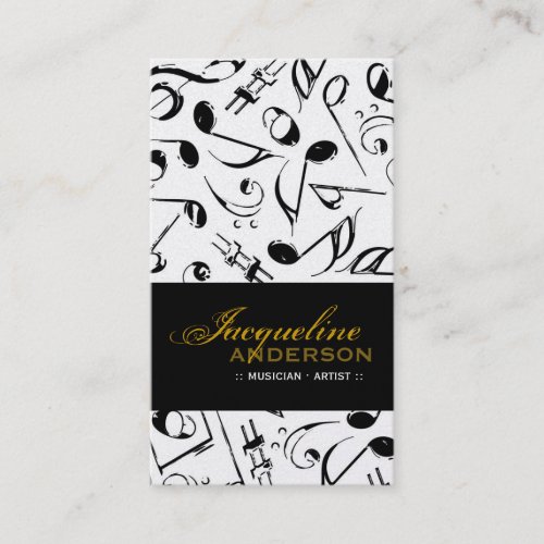 Music Musical Notes Pattern Artist Singing Song Business Card