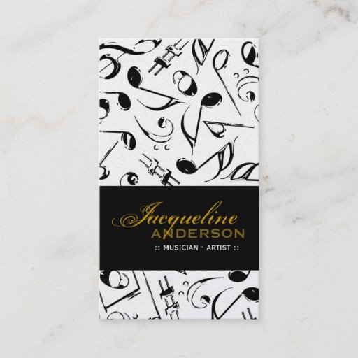 Customizable Music Musical Notes Pattern Artist Singing Song Business Card