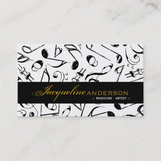 Customizable Music Musical Notes Pattern Artist Singing Song Business Cards
