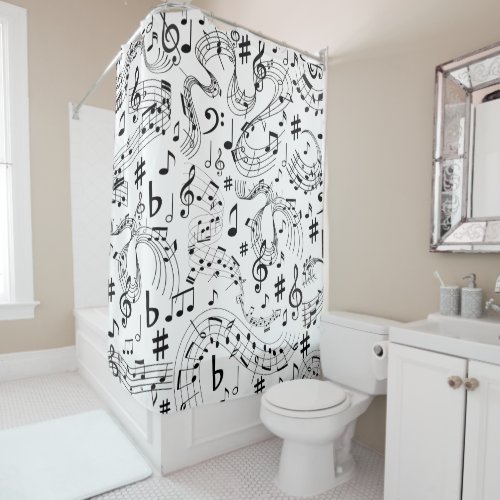 Music Musical Notes Shower Curtain