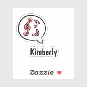 Music Musical Notes Speech Bubble Comic Custom Sticker