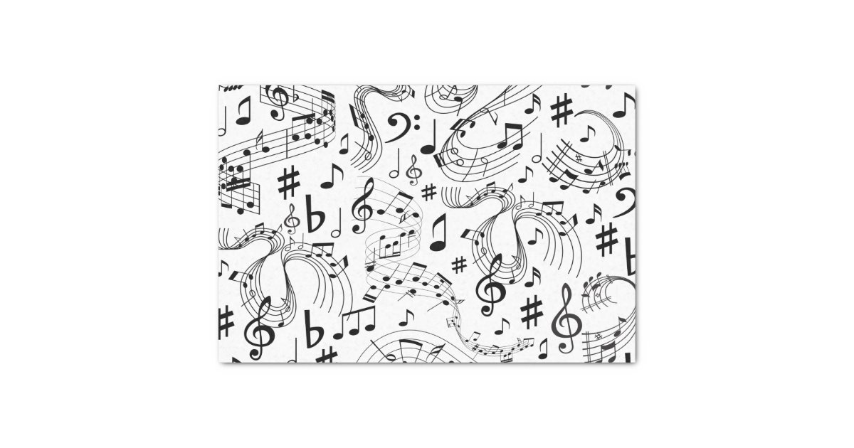 Music, Musical Notes Tissue Paper Zazzle