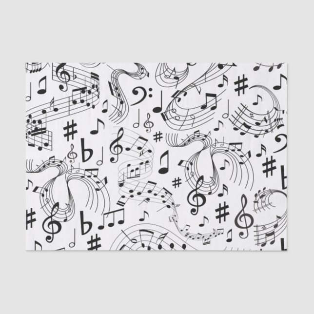 Music, Musical Notes Tissue Paper (Front)