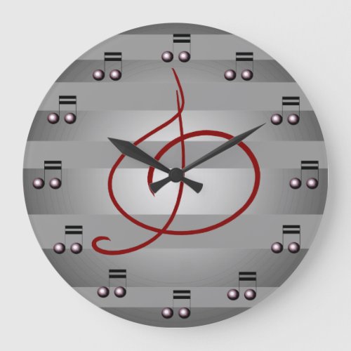 Music Musical Notes Treble Clef Musicians Clock