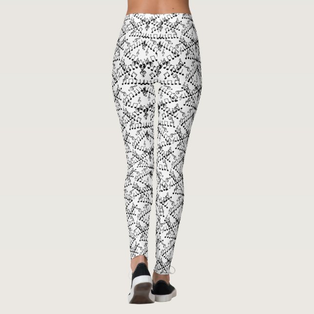 Music Musical Notes Treble Clef Pattern Leggings (Back)