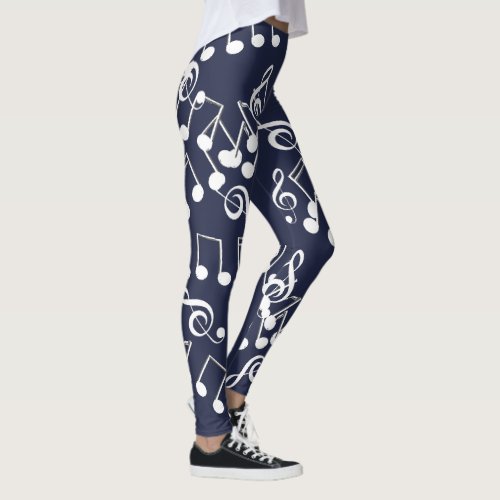 Music Musical Notes Treble Clef Pattern Leggings