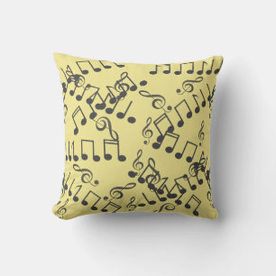 Music Musical Notes Treble Clef Pillow Cushion