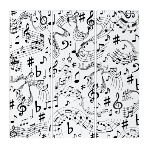 Music Musical Notes Triptych