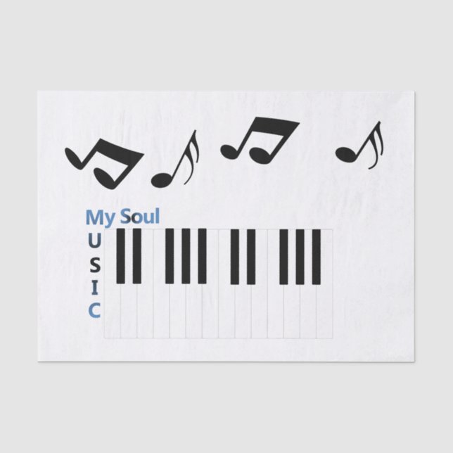 Music Musical Piano Key Music Note  Tissue Paper (Front)