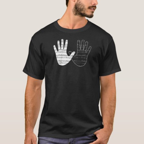 Music Musical Player Hands Notes Piano Pianist Cle T_Shirt