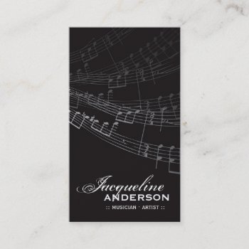 Music Musical Symphony Notes Song Singing Artist Business Card by fat_fa_tin at Zazzle
