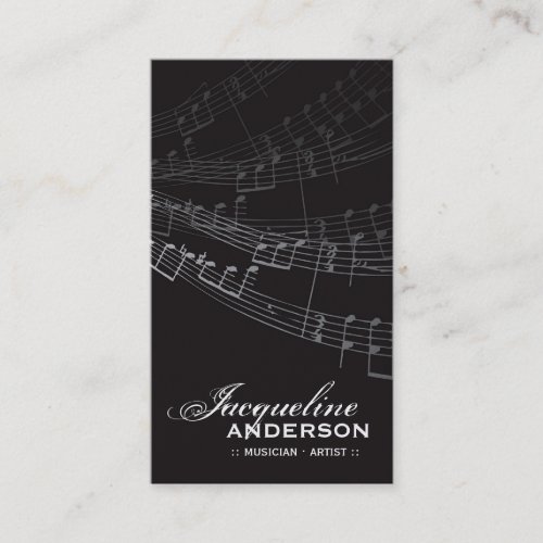 Music Musical Symphony Notes Song Singing Artist Business Card Templates