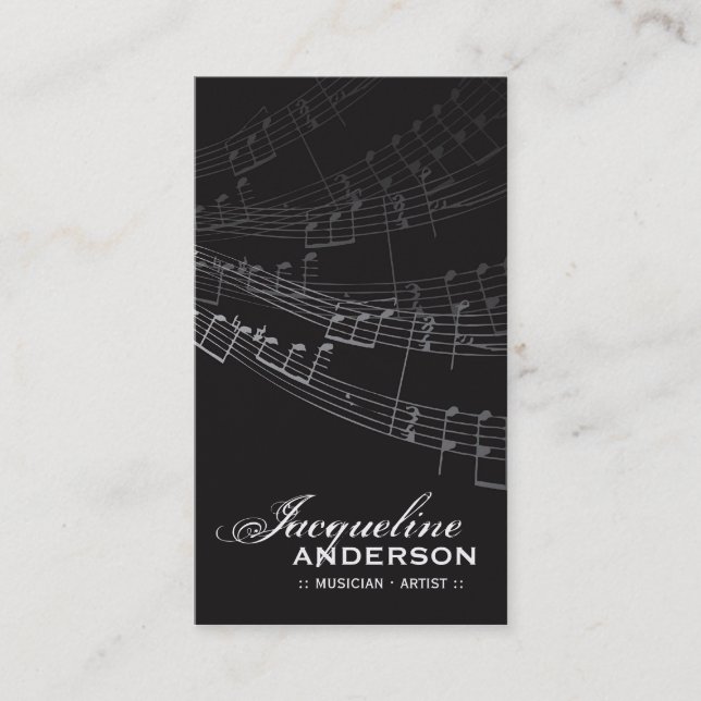 Music Musical Symphony Notes Song Singing Artist Business Card (Front)