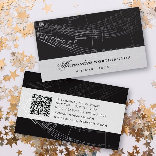 Customizable Music Musical Symphony Notes Song Singing Artist Business Card