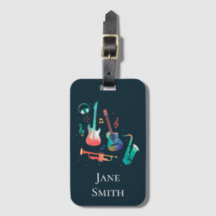 Music name instrument case cute music luggage tag