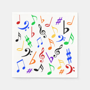 Music Napkins - Colorful : 369