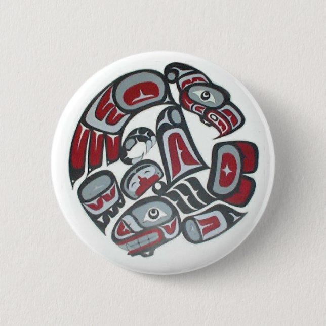 Music Native American Tribal Totem Button (Front)