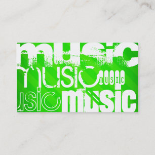 Music; Neon Green Stripes Business Card
