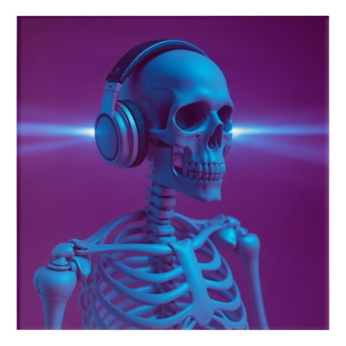 Music Never Dies Skeleton Acrylic Print