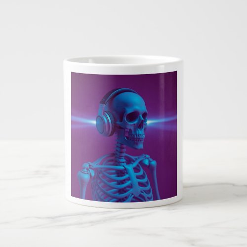 Music Never Dies Skeleton Giant Coffee Mug
