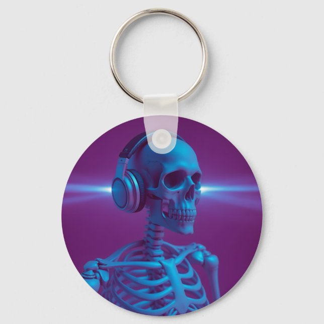 Music Never Dies Skeleton Keychain (Front)