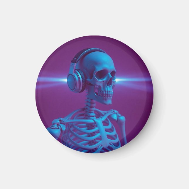 Music Never Dies Skeleton Magnet (Front)