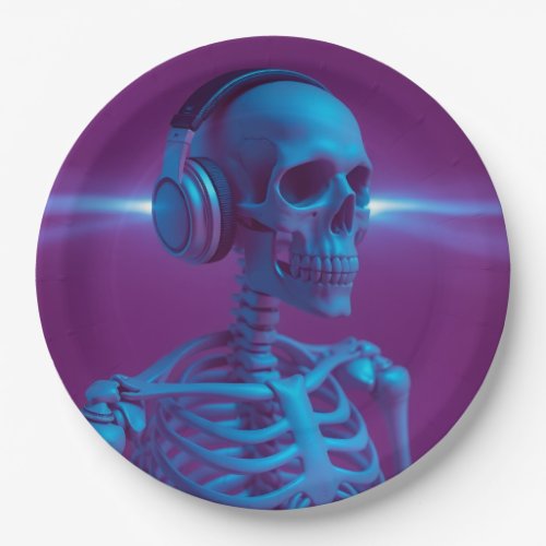 Music Never Dies Skeleton Paper Plates