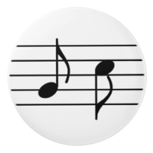 Music notation _ eighth notes or quavers ceramic knob