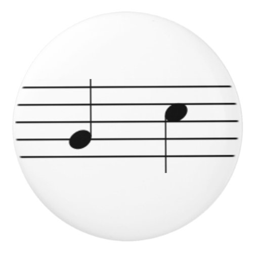 Music notation _ quarter notes or crotchets ceramic knob